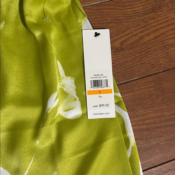 Calvin Klein Lime Green Floral Skirt - Picture 3 of 11
